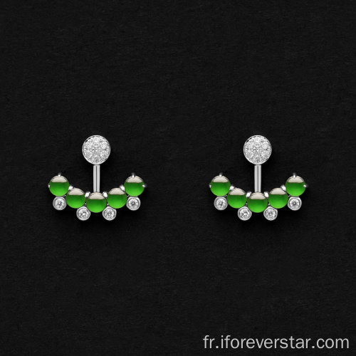 Charmantes boucles d&#39;oreilles en jadeite de jadeite de jadeite de plus haut niveau